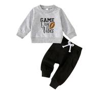 Chándal Niña - Conjunto De Ropa para Niño Sudadera con Capucha De Manga Larga con Estampado De Béisbol Y Pantalones con Bolsillo Ropa De Juego Informal De Dos Piezas para Bebé (Black 12-18 Months)