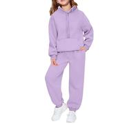 CháNdal NiñA Invierno,Conjunto De Sudadera Con Capucha De Manga Larga Y PantalóN Deportivo Para NiñAs CháNdal Suave E Informal De Dos Piezas CóModo Para NiñOs Grandes JóVenes Y BebéS Ropa De Juego