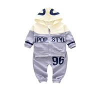 Chándal Niño - Número 96 Ropa Estampada De Primavera Y Otoño para Niños Ropa Informal con Contraste De Color Moda para Bebés De 0 A 5 Años Sudadera con Capucha De Manga Larga para Niños (Grey 80)