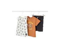 Chandal Niño Verano - Conjunto Deportivo Niño - Conjunto Verano Niño - Sport - Pack 2 Camisetas manga corta y Pantalon corto para niño - Para niños de 2 años a 8 años (3 años, Pimenton)