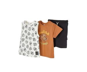 Chandal Niño Verano - Conjunto Deportivo Niño - Conjunto Verano Niño - Sport - Pack 2 Camisetas manga corta y Pantalon corto para niño - Para niños de 2 años a 8 años (8 años, Pimenton)