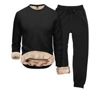 Chándal para hombre, algodón, invierno, sudadera con capucha y pantalones | Traje de ocio para hombre con forro de peluche, traje deportivo cálido, ropa deportiva ultraligera, sudadera con capucha con