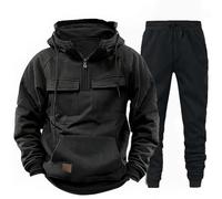 Chándal para hombre completo cómodo para gimnasio sudaderas con capucha y pantalones anchos para jogging fitness conjuntos deportivos ligeros con bolsillos trajes de gimnasia otoño invierno manga