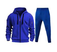 Chándal para hombre, conjunto completo de sudadera con capucha de manga larga con cremallera y pantalones deportivos de cintura elástica con bolsillos, cómodas sudaderas térmicas acolchadas, trajes de