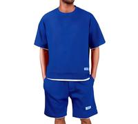 Chándal para Hombre Conjunto de Chándals Camiseta + Pantalones Cortos Traje de Verano 2 Piezas Cómodo Transpirable Traje de Deportivo Hombres Casual Holgados Corto Chandals