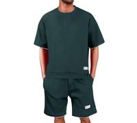 Chándal para Hombre Conjunto de Chándals Camiseta + Pantalones Cortos Traje de Verano 2 Piezas Cómodo Transpirable Traje de Deportivo Hombres Casual Holgados Corto Chandals