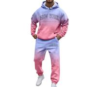 Chándal para hombre de 2 piezas, manga larga, sudadera con capucha y pantalones de chándal holgados New York Los Ángeles, traje deportivo con bolsillos, otoño e invierno, traje de casa, traje de ocio