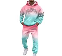 Chándal para hombre de 2 piezas, manga larga, sudadera con capucha y pantalones de chándal holgados New York Los Ángeles, traje deportivo con bolsillos, otoño e invierno, traje de casa, traje de ocio