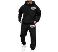 Chándal para hombre de 2 piezas, manga larga, sudadera con capucha y pantalones de chándal holgados New York Los Ángeles, traje deportivo con bolsillos, otoño e invierno, traje de casa, traje de ocio