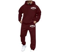 Chándal para hombre de 2 piezas, manga larga, sudadera con capucha y pantalones de chándal holgados New York Los Ángeles, traje deportivo con bolsillos, otoño e invierno, traje de casa, traje de ocio