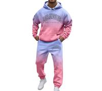 Chándal para hombre de 2 piezas, manga larga, sudadera con capucha y pantalones de chándal holgados New York Los Ángeles, traje deportivo con bolsillos, otoño e invierno, traje de casa, traje de ocio