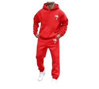 Chándal para hombre, juego de chándal holgado de manga larga, 2 piezas, traje deportivo, traje de tenis, fútbol, traje de cuerpo entero, clásico para gimnasio, traje de casa, color negro, O Sandía