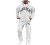 Chándal para hombre Los Ángeles, pantalones de chándal y chaqueta con capucha con cremallera, cálido, chándal de manga larga, ropa deportiva de 2 piezas, impermeable, transpirable, resistente al