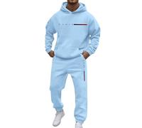 Chándal para hombre M Conjunto de sudadera con capucha, atuendo informal calle bolsillos uso diario, cómodo otoño e invierno, chaleco rojo