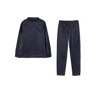 Chándal para mujer sin capucha | Traje deportivo de manga larga para mujer | Conjunto de casa de invierno de gran tamaño, jogger de un solo color con cintura elástica y cordón, traje de dos piezas de