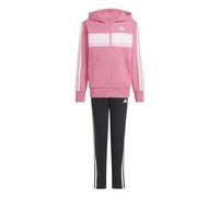 adidas Unisex niños Seasonal Essentials Tiberio 3 Stripes Fleece Track Suit, pink fusion/white/clear pink, 15-16 Years