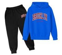Chándal para niños Chándal Chándal Niños Conjunto de Traje Deportivo de Manga Larga Traje de Invierno Niños Sudadera con Capucha Impreso Popular Sudadera con Capucha en Ropa Interior Letra Casual