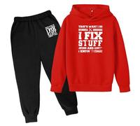 Chándal para niños Chándal Niños Verano Invierno Niños Sudadera Conjunto Popular Impreso en Ropa Interior Traje Casual Disfraz Niño Ropa Deportiva Tracksuit Sport, rojo, 12-13 años