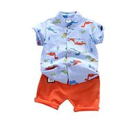 Chándal para niños de Verano,Conjunto 2 Piezas Niño Desgaste Verano Conjunto Camisa pequeña bebé y Traje Deportivo Corto 1 Top Pantalón a 11 años#Z