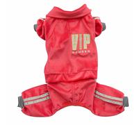 Chándal para perros grandes de tejido Nicki rojo mod. VIP MEMBER - 40% Dto.