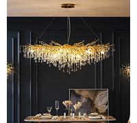 Chandelier Crystal LED Chandeliers Lighting for Dining Indoor Decor Ceiling Pendant Lamp Home Living Room Fixtures (Color A60cm, Size : Warm White)