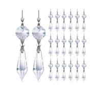 Chandelier Crystals Parts, Crystal Icicle Prisms Pendants, Clear Chandelier Crystal Replacement Parts Hanging Decor for Home Light Garden Christmas T