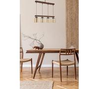 Chandelier de Madera rústica, diseño Vintage, 15 cm de diámetro, 80 cm de Altura, Ajustable, Casquillo E27, máx. 40 W, Pintura conducida electrostática en Horno hogares de Campo