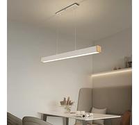 Chandelier Dimmable Linear LED Chandelier for Kitchen Island,Contemporary LED Pendant Lighting Island Lights,Hanging Light Fixture for Dining Room Living-White 62x6cm(24x2inch)