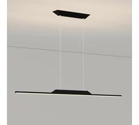Chandelier Dimmable Linear Pendant Light Hanging Ceiling Lamp Kitchen Island Lighting Fixture Long Strip Chandeliers for Dining Table Living Room Office Lights with Remote Control