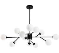 Chandelier Frosted Glass Pendant G9 Chandeliers Ceiling Fixtures Black and Gold for Living Room,Kitchen,Bedroom,Dining Room Home Decor Lamp, 18 Head Light Fixture(Onecolo