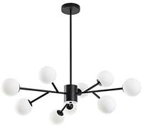 Chandelier Frosted Glass Pendant G9 Chandeliers Ceiling Fixtures Black and Gold for Living Room,Kitchen,Bedroom,Dining Room Home Decor Lamp, 18 Head Light Fixture(Onecolo