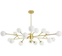 Chandelier Frosted Glass Pendant G9 Chandeliers Ceiling Fixtures Black and Gold for Living Room,Kitchen,Bedroom,Dining Room Home Decor Lamp, 18 Head Light Fixture(Gold,18