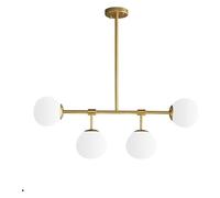 Chandelier Globe Lighting Mid Century Pendant Lamp Linear Hanging Light Fixtures with Glass Shade for Bedroom Living Kitchen