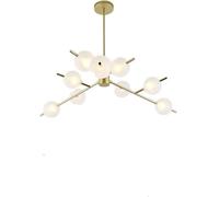 Chandelier Lamp Led Chandeliers,Brushed Brass Mid Century Pendant Lighting Adjustable for Living Room Bedroom Home, Metal Ceiling Light, Gold 15 Lights(Gold,9 Lights)