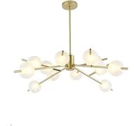 Chandelier Lamp Led Chandeliers,Brushed Brass Mid Century Pendant Lighting Adjustable for Living Room Bedroom Home, Metal Ceiling Light, Gold 15 Lights(Gold,12 Lights)