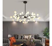Chandelier LED Chandelier Lighting Nordic Living Room Bedroom Lamp Dining Ceiling Chandelier Gold Black Branch Fixture (Emitting Color : Cool White no Remote Lampshade Color : 7) (15 Warm light no re