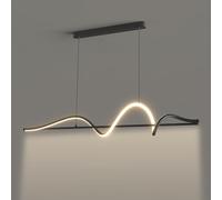 Chandelier LED Wave Chandelier Linear Pendant Light Dimmable Hanging Ceiling Lamp with Remote Control, Kitchen Island Lights Chandeliers for Dining Room Bedroom Desk
