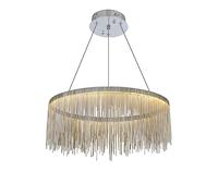 Chandelier Light Crystal Metal Tassel Chain LED Dimmable Chandeliers Round Linear Pendant for Living Kitchen Island Bedroom Hotel
