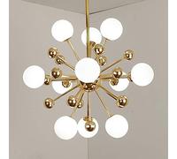 Chandelier Modern Gold Glass Ball Chandelier Lighting Living Room Kitchen Bedroom Lustre Chandeliers Ceiling LED Decoration Light Fixtures (Warm White Dia60xH60cm 11Lights)