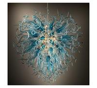 Chandelier Pendant Lamp Blue Chandeliers Lighting Custom Inches LED Hanging Lamps for Living Dinning Room Art Decor (Emitting Color Warm White Size 4)
