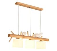 Chandelier Pendent Lamp Nordic Bird Chandelier with Cylinder Glass Linear Pendant Lights Fixture Rustic Vintage Farmhouse Hanging Ceiling for Dining Room Table Cafe Restaurant