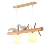 Chandelier Pendent Lamp Nordic Bird Chandelier with Cylinder Glass Linear Pendant Lights Fixture Rustic Vintage Farmhouse Hanging Ceiling for Dining Room Table Cafe Restaurant