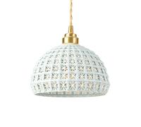 Chandelier Wall Light, Creative Semi-Circular Ceramic Pendant Light, Screw Single-Head Chandelier, Flush Mount Ceiling Lights Fixtures, Bedroom Restaurant Bar Decorat Hanging Lamp(Blue)