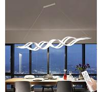 Chandelier Wave Dimmable LED Chandelier with Remote Control Contemporary Hanging Light Fixture for Dining Table and Kitchen Island 4 Lights 100x6cm