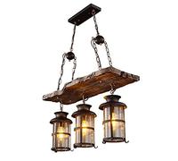 Chandeliers Ceiling Light Chandelier, Retro Nostalgic Solid Wood Single Head Chandelier Rustic Wooden Cylindrical Shade Pendant Light for Dining Living Room Kitchen Hallway Suspens Lamp