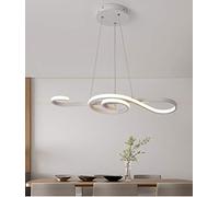 Chandeliers Dining Room Table Lamp Dimmable LED Pendant Lamp Curve Kitchen Lamp Hanging Lamp Acrylic Metal Ceiling Light Study Living Room Lights Incl. Remote Control (White)