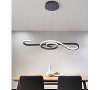 Chandeliers Dining Room Table Lamp Dimmable LED Pendant Lamp Curve Kitchen Lamp Hanging Lamp Acrylic Metal Ceiling Light Study Living Room Lights Incl. Remote Control (Black)