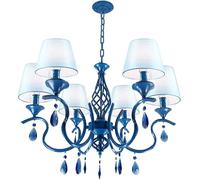 Chandeliers, European American Style Wrought Iron 6 Heads Crystal Pendant Light, Minimalist Bedroom Living Dining Room Candle Suspension Droplight Fixture,Pendant Ceiling Light