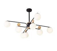 Chandeliers, Industry Sputnik Chandelier,6 Ceiling Fixture with Clear Glass Globe for Living Dining Room,Kitchen,Bedroom/Black/8S Light Fixture(8S)