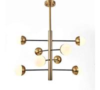 Chandeliers, Industry Sputnik Chandelier,9 Gold Brushed Brass Industrial Vintage Glass Ceiling Fixture/Golden./6 Light Fixture(8)
